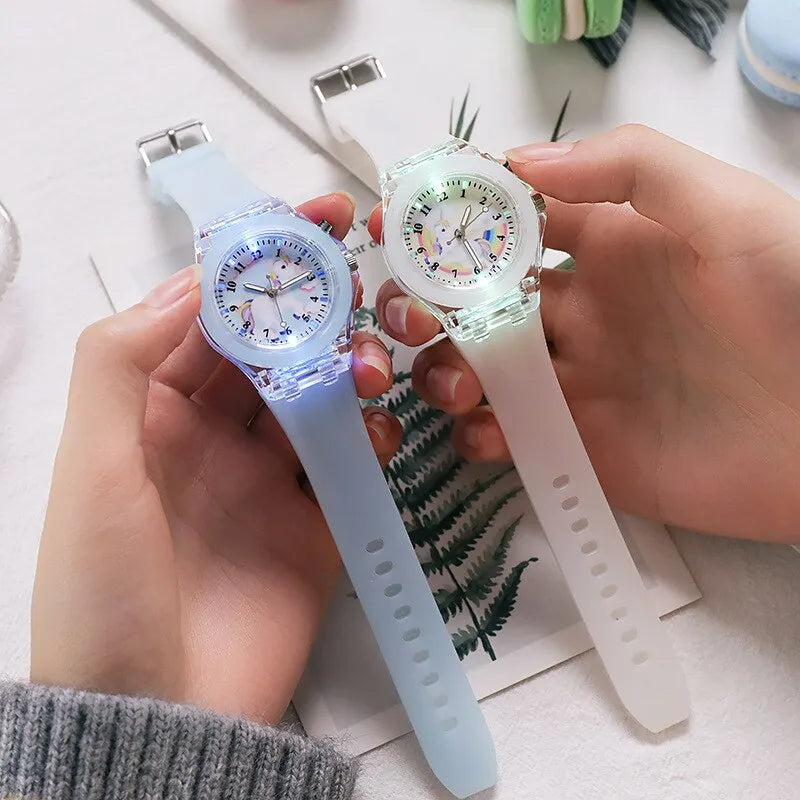 LED Luminous Watches With Unicorn Pattern