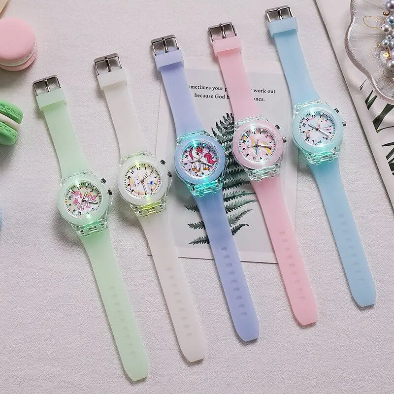 LED Luminous Watches With Unicorn Pattern