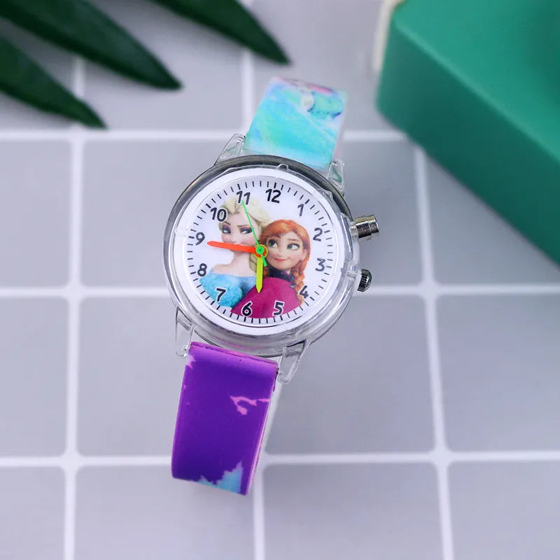 Princess Elsa Inspired Cartoon Flash Light Watch