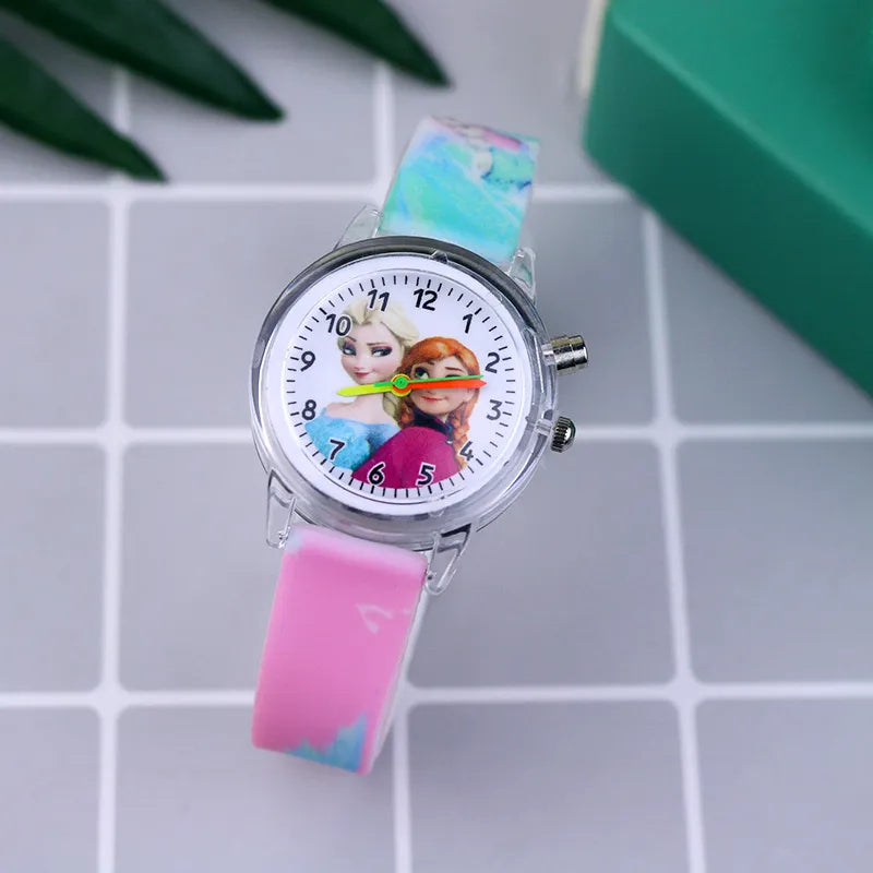 Princess Elsa Inspired Cartoon Flash Light Watch